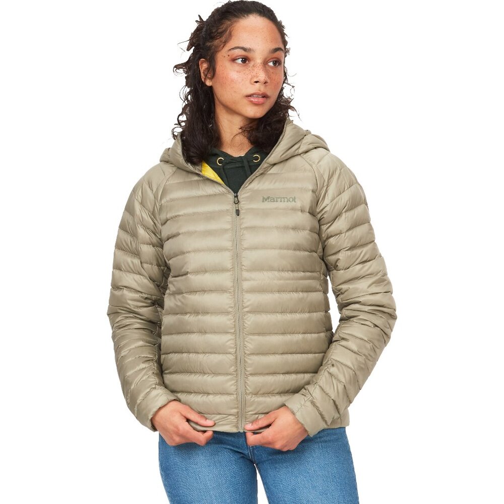 Marmot Womens Hype Down Hoody Puffy Jacket - Medium Vetiver Color